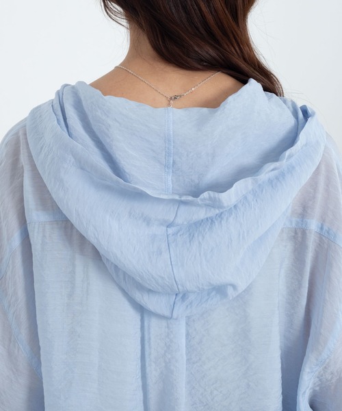 WEGO(ウィゴー)の「WEGO/【26年春新作】シアーフードシャツ(シャツ/ブラウス・レディース・ブルー/アイボリー/ライトイエロー/ライトピンク/チャコール・FREE)」の21枚目の写真