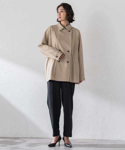 la.f…(ラエフ)の「シャンブレーショートトレンチ(トレンチコート・レディース・ベージュ/ネイビー・9号/7号)」の10枚目の写真