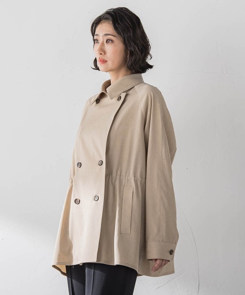 la.f…(ラエフ)の「シャンブレーショートトレンチ(トレンチコート・レディース・ベージュ/ネイビー・9号/7号)」の5枚目の写真