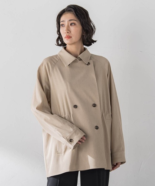 la.f…(ラエフ)の「シャンブレーショートトレンチ(トレンチコート・レディース・ベージュ/ネイビー・9号/7号)」の4枚目の写真