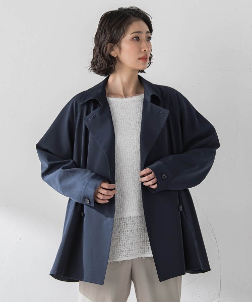la.f…(ラエフ)の「シャンブレーショートトレンチ(トレンチコート・レディース・ベージュ/ネイビー・9号/7号)」の13枚目の写真