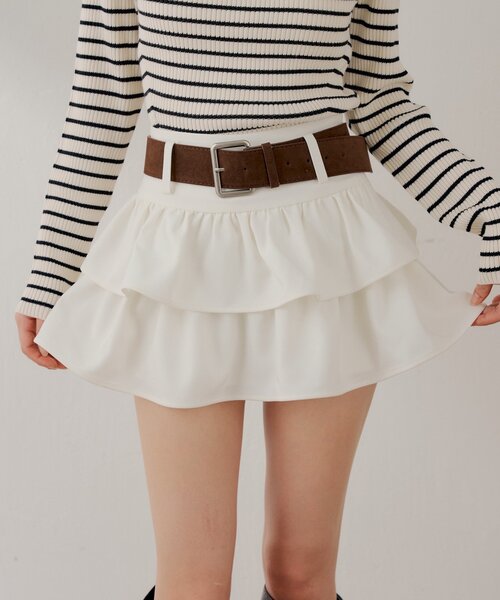 Chico（チコ）の「ベルト付きローウエストティアードスカート（スカート・レディース・ベージュ/ホワイト/ブラック・FREE）」の17枚目の写真