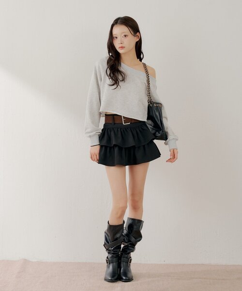 Chico（チコ）の「ベルト付きローウエストティアードスカート（スカート・レディース・ベージュ/ホワイト/ブラック・FREE）」の14枚目の写真