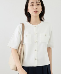 ROPE' PICNIC | ミラノリブ金ボタン半袖カーディガン(カーディガン/ボレロ)