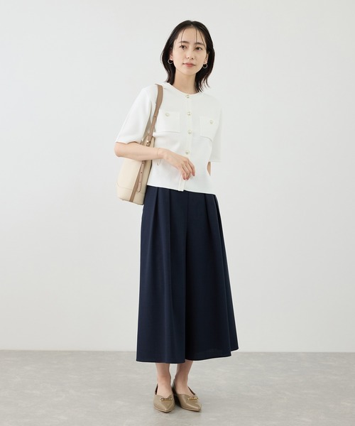 ROPE' PICNIC（ロペピクニック）の「ミラノリブ金ボタン半袖カーディガン（カーディガン/ボレロ・レディース・サックスブルー/ミント/ネイビー/オフホワイト・FREE）」の8枚目の写真