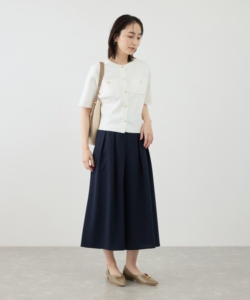 ROPE' PICNIC（ロペピクニック）の「ミラノリブ金ボタン半袖カーディガン（カーディガン/ボレロ・レディース・サックスブルー/ミント/ネイビー/オフホワイト・FREE）」の9枚目の写真