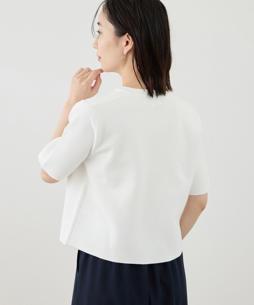 ROPE' PICNIC（ロペピクニック）の「ミラノリブ金ボタン半袖カーディガン（カーディガン/ボレロ・レディース・サックスブルー/ミント/ネイビー/オフホワイト・FREE）」の13枚目の写真