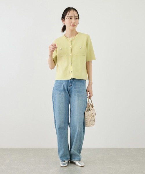 ROPE' PICNIC（ロペピクニック）の「ミラノリブ金ボタン半袖カーディガン（カーディガン/ボレロ・レディース・サックスブルー/ミント/ネイビー/オフホワイト・FREE）」の17枚目の写真