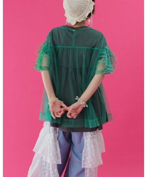unica（ユニカ）の「alphabetオーガンジースカートパンツ  laides（その他パンツ・レディース・ネイビー/チャコールグレー×ブラック/ライトブルー・F）」の12枚目の写真