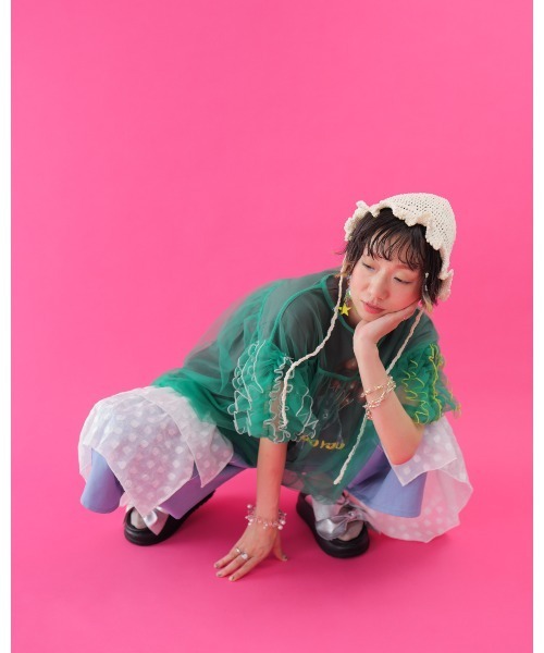 unica（ユニカ）の「alphabetオーガンジースカートパンツ  laides（その他パンツ・レディース・ネイビー/チャコールグレー×ブラック/ライトブルー・F）」の17枚目の写真