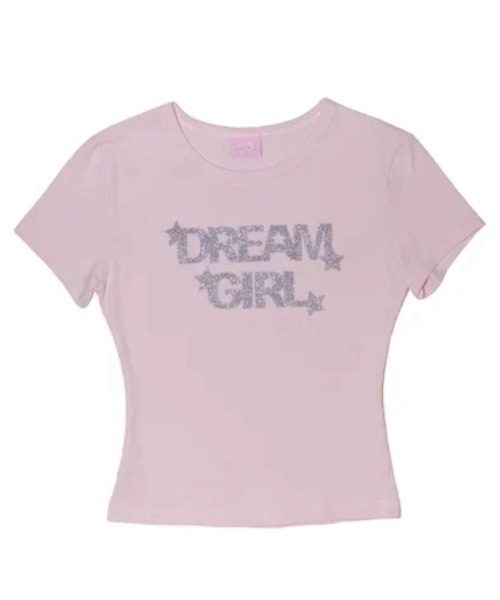 Unopened gift(アンオープンドギフト)の「【Unopened gift】dreamgirl never cry baby t / 【アンオープンドギフト】ロゴラインストーンフィット半袖Tシャツ(Tシャツ/カットソー・レディース・ブラック/ピンク・ONE SIZE)」の8枚目の写真