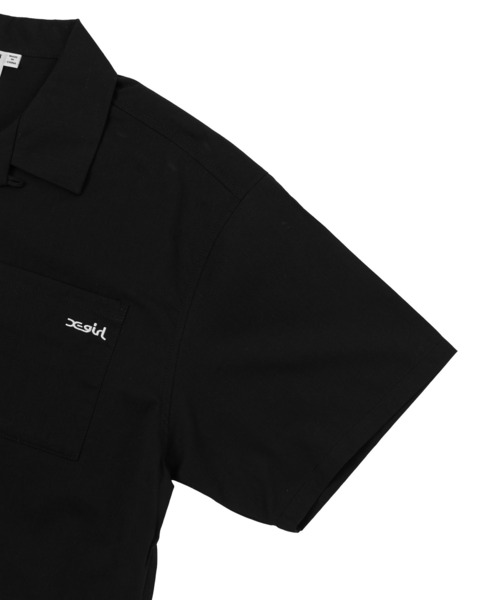 X-girl（エックスガール）の「ARCH LOGO AND FACE OPEN COLLAR CROPPED SHIRT（シャツ/ブラウス・レディース・ブラック/ベージュ/ピンク・S/M）」の17枚目の写真