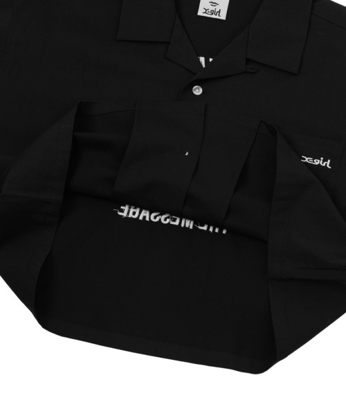 X-girl（エックスガール）の「ARCH LOGO AND FACE OPEN COLLAR CROPPED SHIRT（シャツ/ブラウス・レディース・ブラック/ベージュ/ピンク・S/M）」の19枚目の写真
