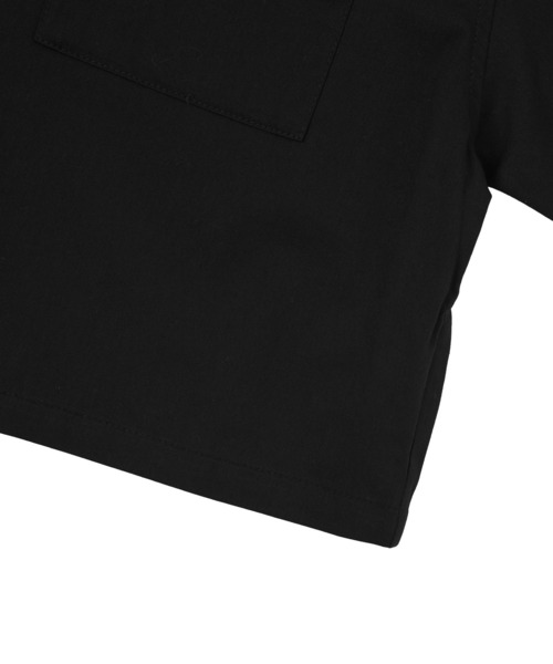 X-girl（エックスガール）の「ARCH LOGO AND FACE OPEN COLLAR CROPPED SHIRT（シャツ/ブラウス・レディース・ブラック/ベージュ/ピンク・S/M）」の6枚目の写真