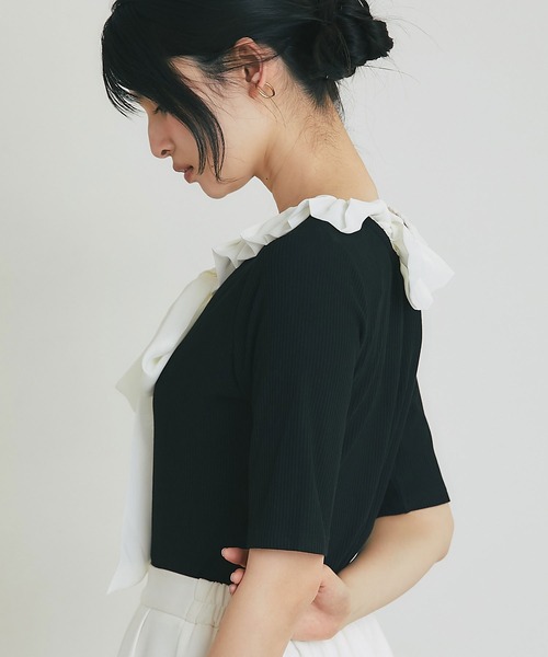&. NOSTALGIA(アンドドットノスタルジア)の「前後2WAYバックリボンカットソー(Tシャツ/カットソー・レディース・グレー/ブラック・M)」の10枚目の写真