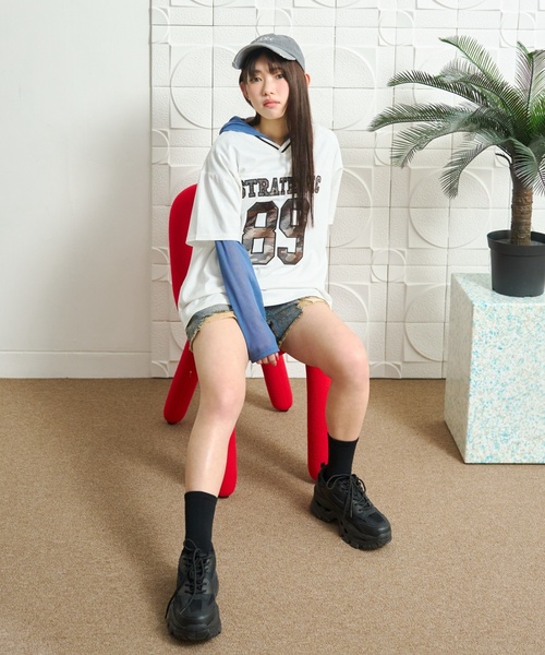 LOVETOXIC(ラブトキシック)の「【新色入荷♪】【LTXC/綿100%】ナンバーアップリケ半袖T(Tシャツ/カットソー・キッズ・トップグレー/ネイビー/オフホワイト/レッド/グリーン・L:160cm/S:140cm/M:150cm/130cm/S/M/L/SS/LL(170cm))」の15枚目の写真