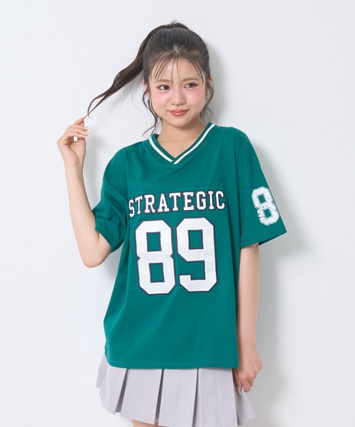 LOVETOXIC(ラブトキシック)の「【新色入荷♪】【LTXC/綿100%】ナンバーアップリケ半袖T(Tシャツ/カットソー・キッズ・トップグレー/ネイビー/オフホワイト/レッド/グリーン・L:160cm/S:140cm/M:150cm/130cm/S/M/L/SS/LL(170cm))」の18枚目の写真