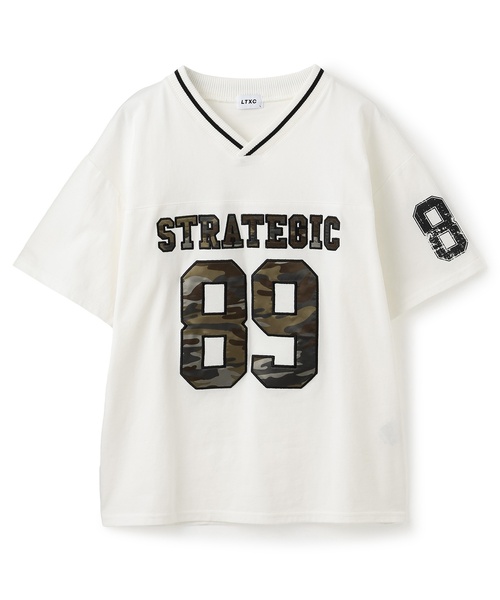 LOVETOXIC(ラブトキシック)の「【新色入荷♪】【LTXC/綿100%】ナンバーアップリケ半袖T(Tシャツ/カットソー・キッズ・トップグレー/ネイビー/オフホワイト/レッド/グリーン・L:160cm/S:140cm/M:150cm/130cm/S/M/L/SS/LL(170cm))」の9枚目の写真