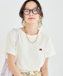 FRUIT OF THE LOOM × FREAK'S STORE/フルーツオブザルーム 別注 ピグメント ワンポイント刺繍 Tシャツ
