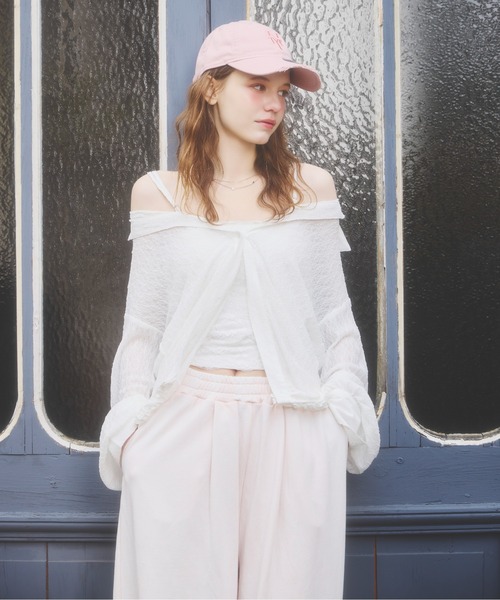 Heather(ヘザー)の「マルチWAYドッキングシャツ 666502(シャツ/ブラウス・レディース・ブルー系その他/ベージュ系その他/ピンク系その他/ホワイト系その他/ドット・FREE)」の2枚目の写真