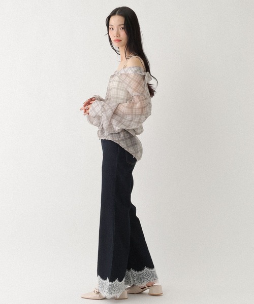 Heather(ヘザー)の「マルチWAYドッキングシャツ 666502(シャツ/ブラウス・レディース・ブルー系その他/ベージュ系その他/ピンク系その他/ホワイト系その他/ドット・FREE)」の9枚目の写真