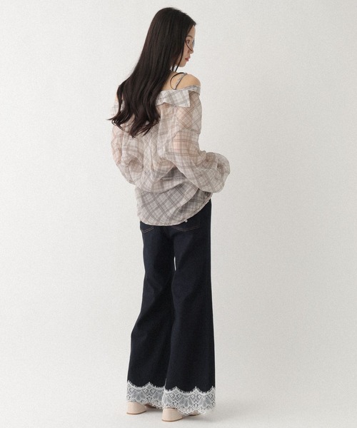 Heather(ヘザー)の「マルチWAYドッキングシャツ 666502(シャツ/ブラウス・レディース・ブルー系その他/ベージュ系その他/ピンク系その他/ホワイト系その他/ドット・FREE)」の10枚目の写真