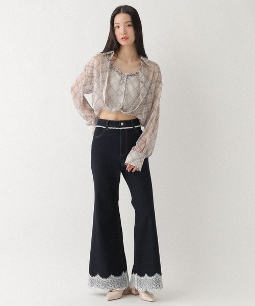 Heather(ヘザー)の「マルチWAYドッキングシャツ 666502(シャツ/ブラウス・レディース・ブルー系その他/ベージュ系その他/ピンク系その他/ホワイト系その他/ドット・FREE)」の15枚目の写真