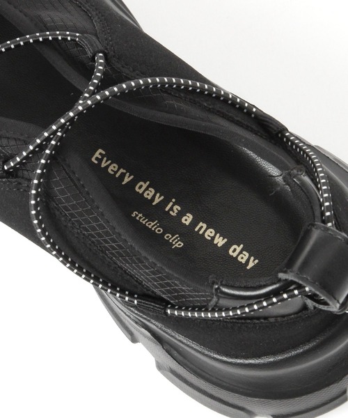 studio CLIP(スタディオクリップ)の「【軽量/抗菌防臭/クッションインソール】軽らくコードスニーカー(スニーカー・レディース・グレー/ブラック・MEDIUM/LARGE)」の15枚目の写真