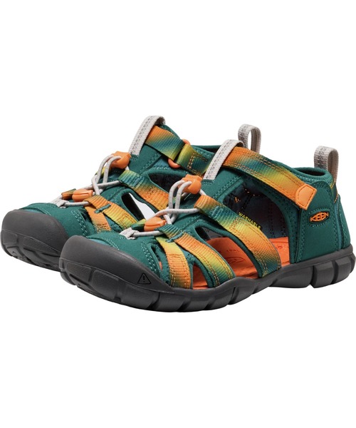 KEEN(キーン)の「SEACAMP II CNX / シーキャンプ ツー シーエヌエックス / キッズ サンダル(サンダル・キッズ・グリーン×オレンジ・23.5cm/22.5cm/22cm/21cm/20cm)」の4枚目の写真