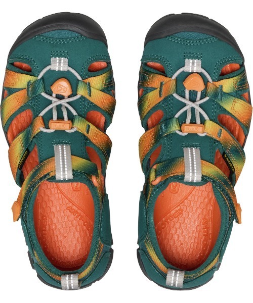 KEEN(キーン)の「SEACAMP II CNX / シーキャンプ ツー シーエヌエックス / キッズ サンダル(サンダル・キッズ・グリーン×オレンジ・23.5cm/22.5cm/22cm/21cm/20cm)」の6枚目の写真