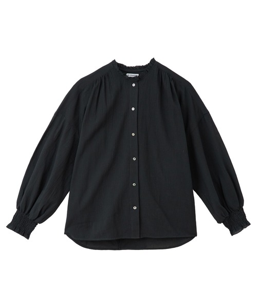 LA MARINE FRANCAISE(マリン フランセーズ)の「袖シャーリングフリルブラウス(シャツ/ブラウス・レディース・ホワイト/ブラック・FREE)」の7枚目の写真