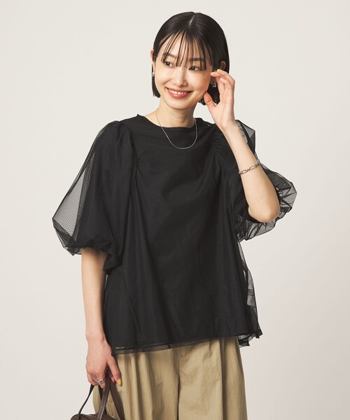 【極美品】double standard♢﻿チュールカットソー プルオーバー♢﻿ チュール 2WAY プルオーバー（Tシャツ/カットソー）｜green label