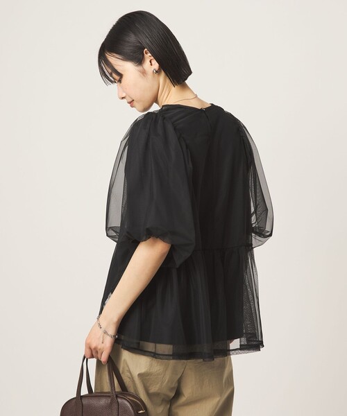 green label relaxing(グリーンレーベルリラクシング)の「チュール 2WAY プルオーバー(Tシャツ/カットソー・レディース・ベージュ/ブラック/オフホワイト・FREE)」の12枚目の写真