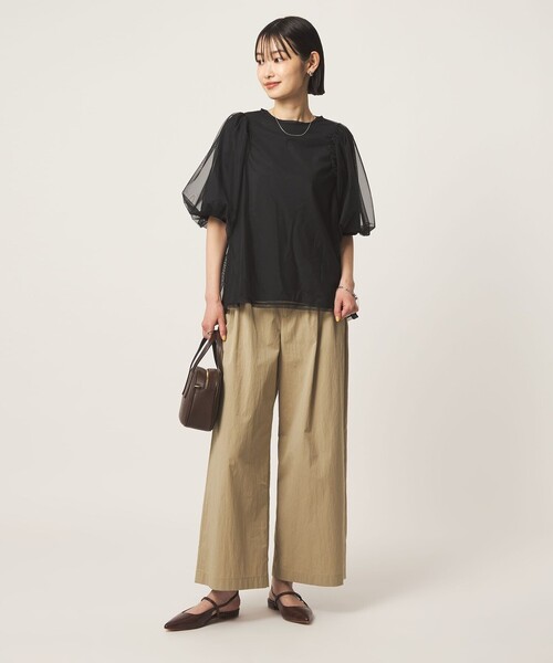 green label relaxing(グリーンレーベルリラクシング)の「チュール 2WAY プルオーバー(Tシャツ/カットソー・レディース・ベージュ/ブラック/オフホワイト・FREE)」の13枚目の写真