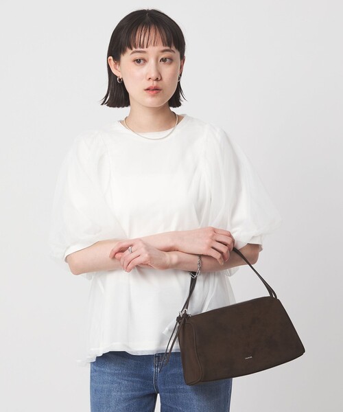 green label relaxing(グリーンレーベルリラクシング)の「チュール 2WAY プルオーバー(Tシャツ/カットソー・レディース・ベージュ/ブラック/オフホワイト・FREE)」の15枚目の写真