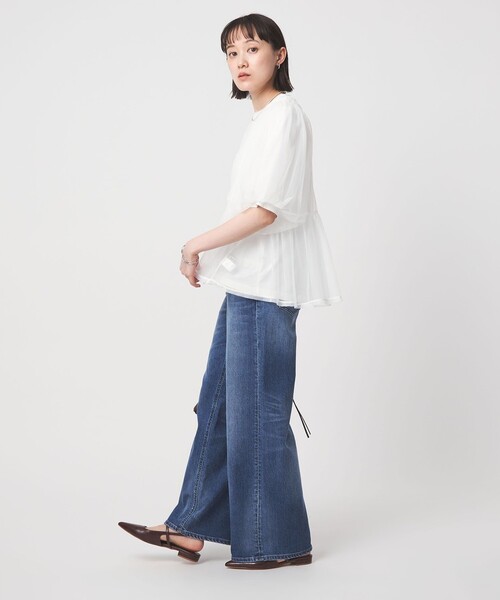 green label relaxing(グリーンレーベルリラクシング)の「チュール 2WAY プルオーバー(Tシャツ/カットソー・レディース・ベージュ/ブラック/オフホワイト・FREE)」の17枚目の写真