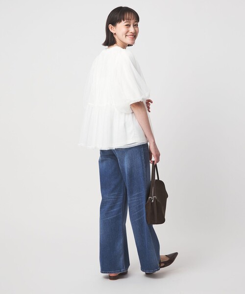 green label relaxing(グリーンレーベルリラクシング)の「チュール 2WAY プルオーバー(Tシャツ/カットソー・レディース・ベージュ/ブラック/オフホワイト・FREE)」の18枚目の写真