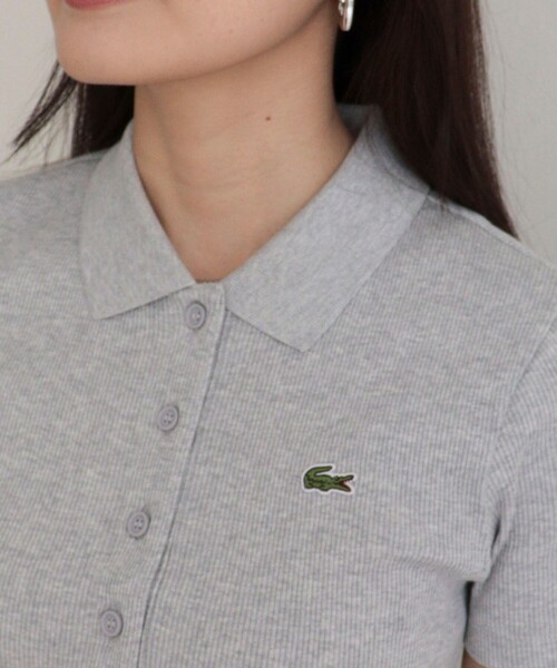 fredy emue（フレディエミュ）の「【LACOSTE/ラコステ】ワンポイントリブポロシャツ（ポロシャツ・レディース・オフホワイト/ブラック/ライトグレー・38）」の16枚目の写真