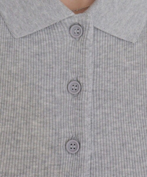 fredy emue（フレディエミュ）の「【LACOSTE/ラコステ】ワンポイントリブポロシャツ（ポロシャツ・レディース・オフホワイト/ブラック/ライトグレー・38）」の18枚目の写真