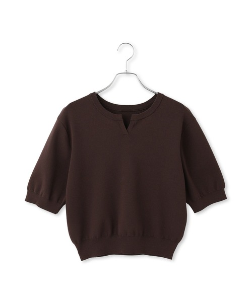 ADAM ET ROPE'（アダムエロペ）の「2WAYキーネックハーフスリーブニット/接触冷感（ニット/セーター・レディース・レッド/ホワイト/ダークブラウン・FREE）」の18枚目の写真