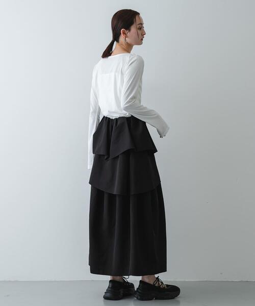 SENSE OF PLACE by URBAN RESEARCH（センスオブプレイスバイアーバンリサーチ）の「ストレートボートネックシアーTシャツ（Tシャツ/カットソー・レディース・オフホワイト/ブラック/ライトブルー・ONE）」の9枚目の写真