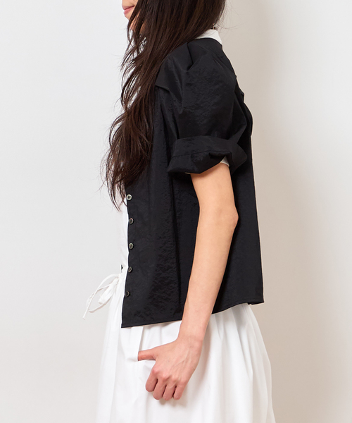 Bonum（ボナム）の「SHEER BUBBLE SLEEVE ブラウス（シャツ/ブラウス・レディース・ブラック・FREE）」の2枚目の写真