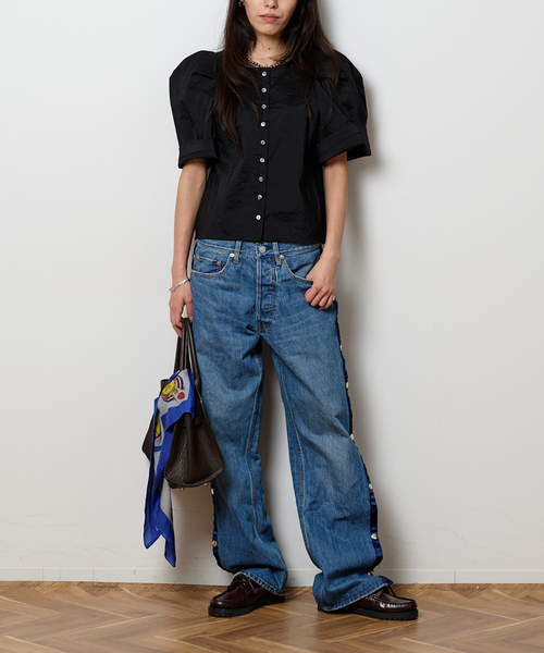 Bonum（ボナム）の「SHEER BUBBLE SLEEVE ブラウス（シャツ/ブラウス・レディース・ブラック・FREE）」の7枚目の写真