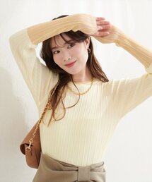 リネンタッチランダムリブプルオーバー