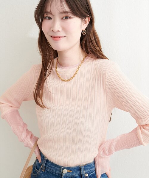 natural couture(ナチュラルクチュール)の「リネンタッチランダムリブプルオーバー(ニット/セーター・レディース・ネイビー/ピンク/イエロー・FREE)」の21枚目の写真