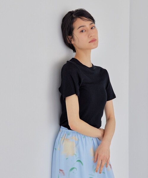 EMMEL REFINES（エメルリファインズ）の「＜EMMEL REFINES＞EM シアーテレコ クルーネック Tシャツ（Tシャツ/カットソー・レディース・ライトブルー/ライム/ブラック・FREE）」の4枚目の写真