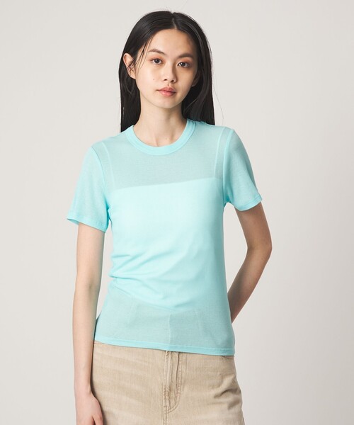 EMMEL REFINES（エメルリファインズ）の「＜EMMEL REFINES＞EM シアーテレコ クルーネック Tシャツ（Tシャツ/カットソー・レディース・ライトブルー/ライム/ブラック・FREE）」の7枚目の写真