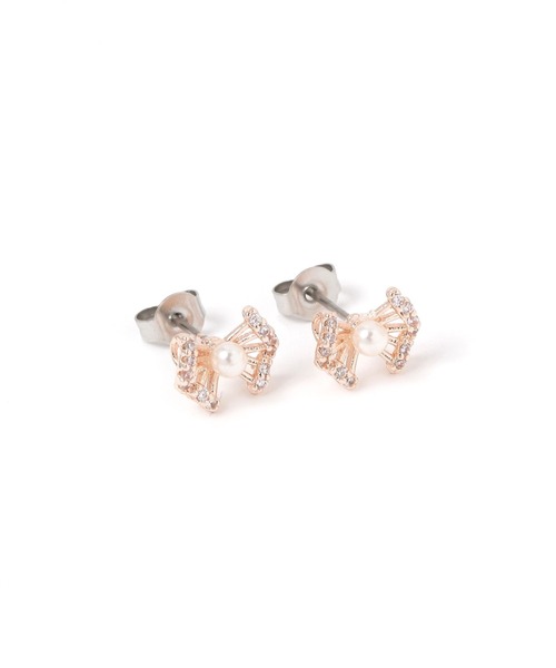 LAKOLE（ラコレ）の「ファンリボンビジューピアス / 656205（ピアス（両耳用）・レディース・ピンク系その他/その他1・FREE）」の2枚目の写真