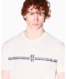 【A|X アルマーニ エクスチェンジ】91ロゴ グラデーションラインディテール 半袖クルーネックTシャツ/REGULAR（EC限定カラー含）