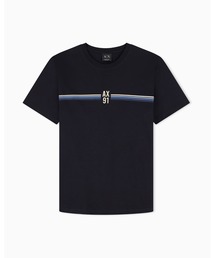 【A|X アルマーニ エクスチェンジ】91ロゴ グラデーションラインディテール 半袖クルーネックTシャツ/REGULAR（EC限定カラー含）
